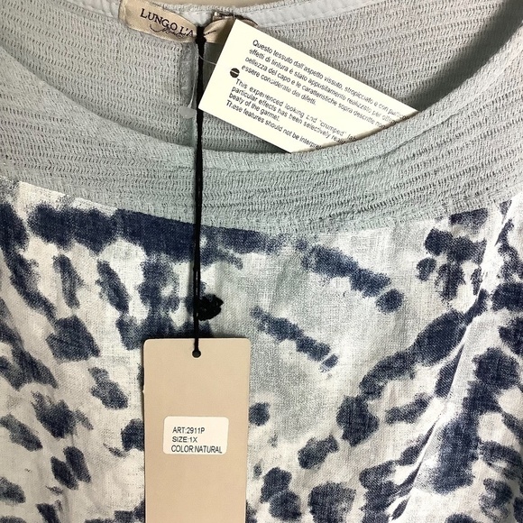 NEW 100% Flax Linen Cap Sleeve Top Made in Italy - Picture 3 of 7